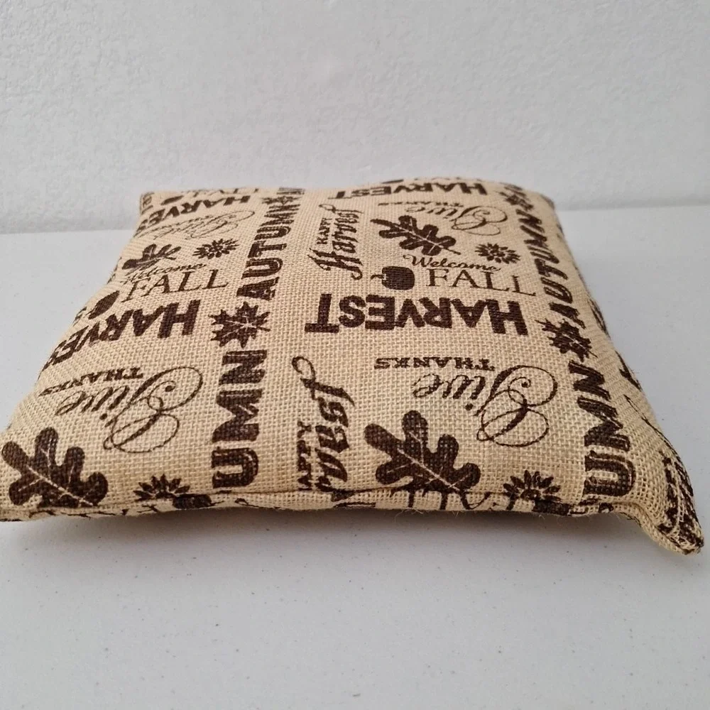 Vintage Fall Harvest Autumn Give Thanks Burlap Throw Pillow Home Decor 13